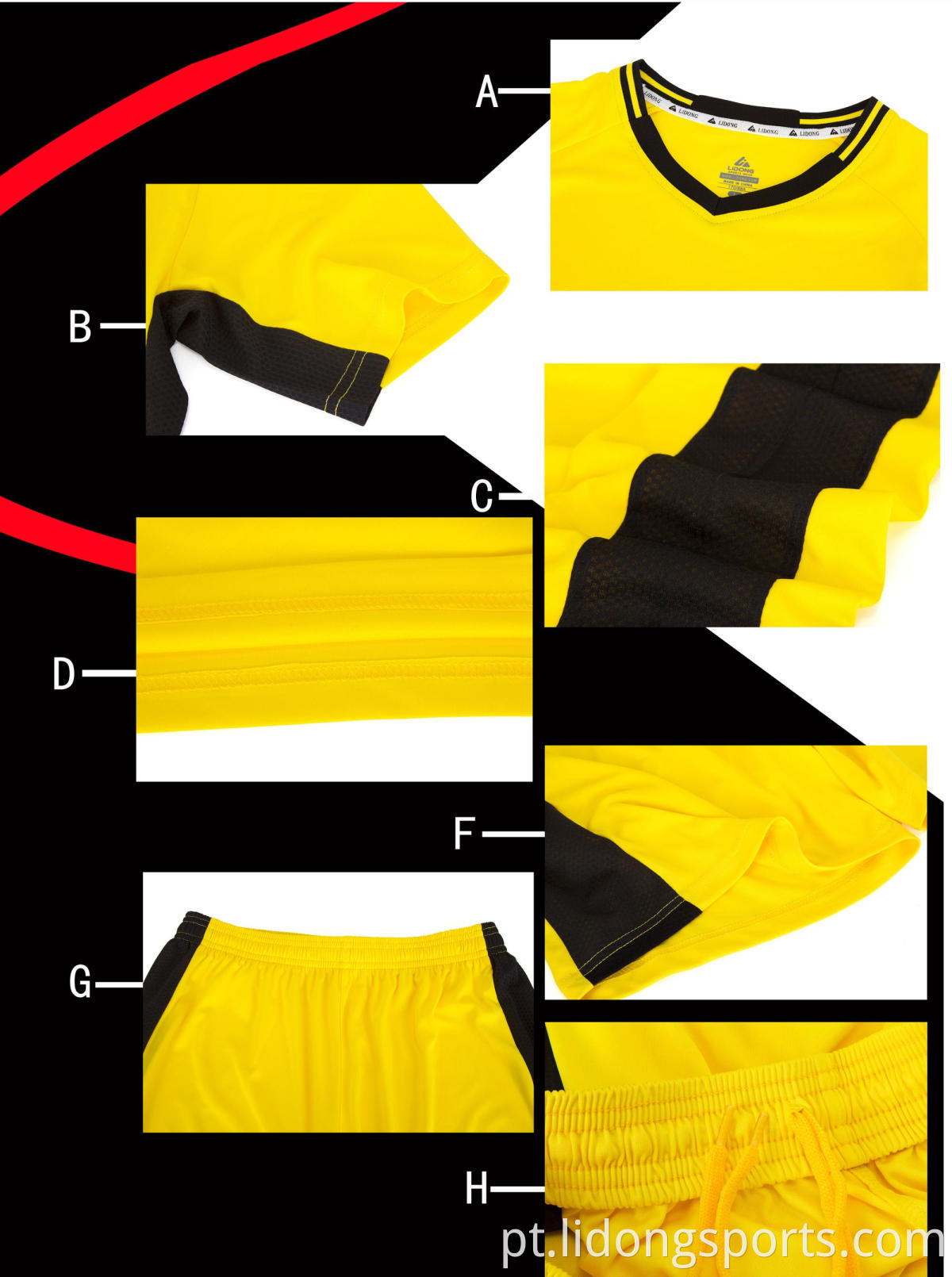 Novo conjunto de roupas de futebol de futebol de futebol personalizado de design personalizado